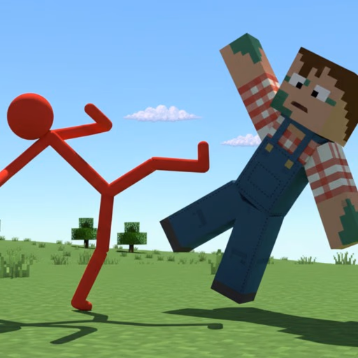 Red Stickman vs Craftmans