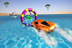 Floating Water Surfer Car Driving: Beach Racing